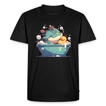 Dragon Bubble Bath Kawaii Dragon Kids - Men's Premium Organic T-Shirt - black - Front - Nico (187cm)