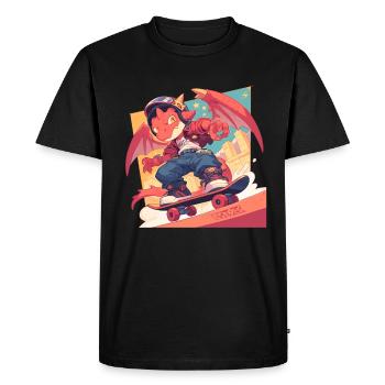 Dragon Skater Kawaii Dragon Enfants - T-shirt Premium bio Homme - noir - Devant - Nico (187cm)