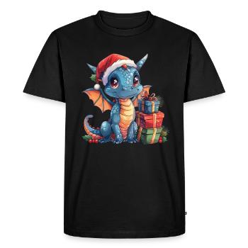 Dragon Noël Dragon Enfants - T-shirt Premium bio Homme - noir - Devant - Nico (187cm)