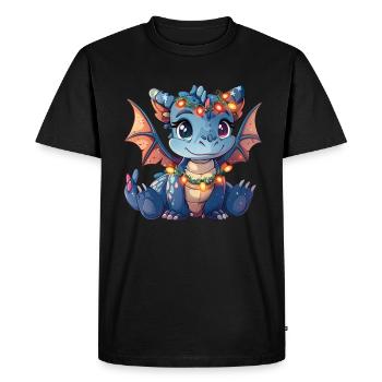 Dragon Lumières de Noël Anime Kawaii Kids - T-shirt Premium bio Homme - noir - Devant - Nico (187cm)
