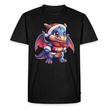 Dragon en tant que Père Noël Noël Dragon Enfant - T-shirt Premium bio Homme - noir - Devant - Nico (187cm)
