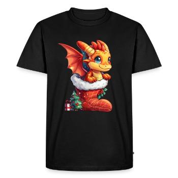 Dragon Noël Dragon Enfants - T-shirt Premium bio Homme - noir - Devant - Nico (187cm)