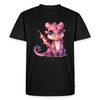 Dragon rose Saint-Valentin - T-shirt Premium bio Homme - noir - Devant - Nico (187cm)
