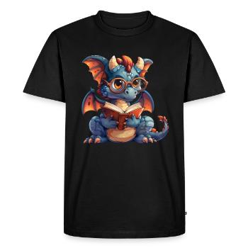 Livre de lecture cerf-volant pour les enfants de l’école - T-shirt Premium bio Homme - noir - Devant - Nico (187cm)
