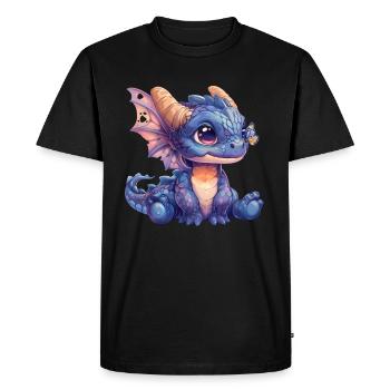 Dragon Butterfly Kawaii Dragon Enfants - T-shirt Premium bio Homme - noir - Devant - Nico (187cm)