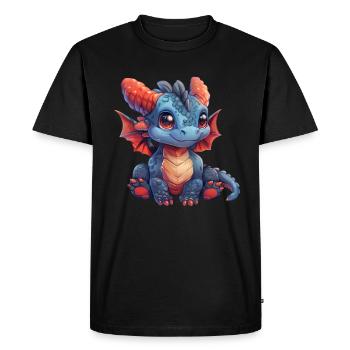 Dragon Kawaii Dragon Enfants - T-shirt Premium bio Homme - noir - Devant - Nico (187cm)