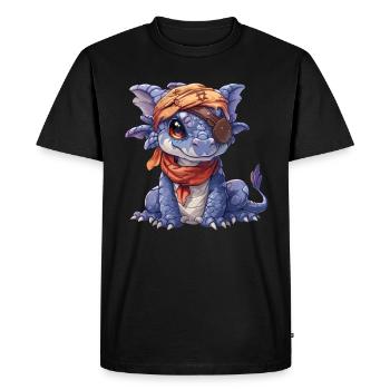 Dragon Pirate Kawaii Dragon Enfants - T-shirt Premium bio Homme - noir - Devant - Nico (187cm)