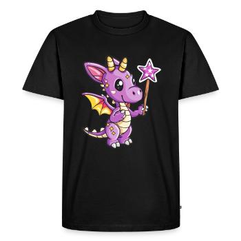 Dragon Fée Kawaii Dragon Enfants - T-shirt Premium bio Homme - noir - Devant - Nico (187cm)