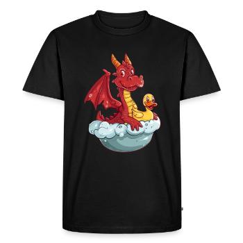 Dragon Bubble Bath Kawaii Dragon Kids - Men's Premium Organic T-Shirt - black - Front - Nico (187cm)