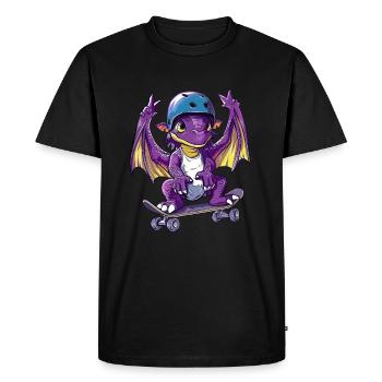 Dragon Skater Kawaii Dragon Enfants - T-shirt Premium bio Homme - noir - Devant - Nico (187cm)