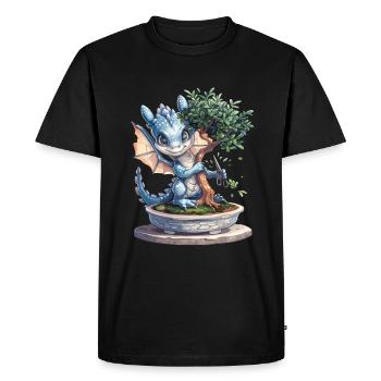 Dragon Bonsaï Japonais Kawaii - T-shirt Premium bio Homme - noir - Devant - Nico (187cm)