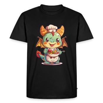 Dragon Ramen Japonais Kawaii - T-shirt Premium bio Homme - noir - Devant - Nico (187cm)