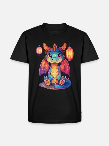 Dragon Lantern Festival Japanese Kawaii - Men's Premium Organic T-Shirt - black