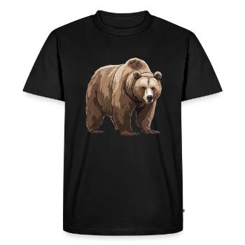 Grizzly Bear Brown Bear - Men's Premium Organic T-Shirt - black - Front - Nico (187cm)