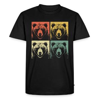 Grizzly Bear Brown Bear - Men's Premium Organic T-Shirt - black - Front - Nico (187cm)