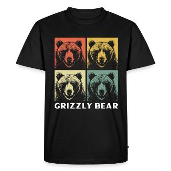 Grizzly Bear Brown Bear - Men's Premium Organic T-Shirt - black - Front - Nico (187cm)