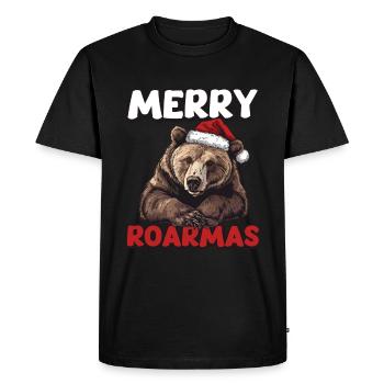 Grizzly Ours Brun Noël - T-shirt Premium bio Homme - noir - Devant - Nico (187cm)