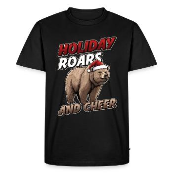Grizzly Bear Christmas Brown Bear - Men's Premium Organic T-Shirt - black - Front - Nico (187cm)