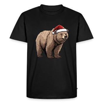 Grizzly Bear Christmas Brown Bear - Men's Premium Organic T-Shirt - black - Front - Nico (187cm)
