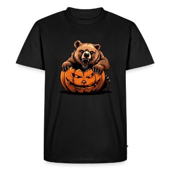 Grizzly Ours Halloween Ours brun - T-shirt Premium bio Homme - noir - Devant - Nico (187cm)