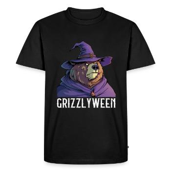 Grizzly Ours Halloween Ours brun - T-shirt Premium bio Homme - noir - Devant - Nico (187cm)