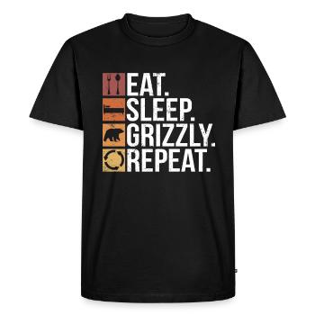 Grizzly Bear Brown Bear - Men's Premium Organic T-Shirt - black - Front - Nico (187cm)