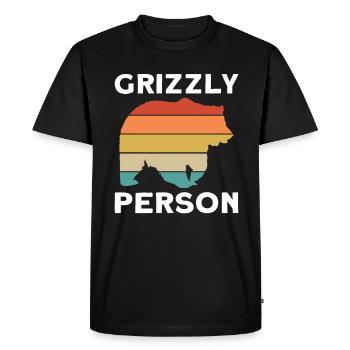 Grizzly Bear Person Brown Bear - Men's Premium Organic T-Shirt - black - Front - Nico (187cm)
