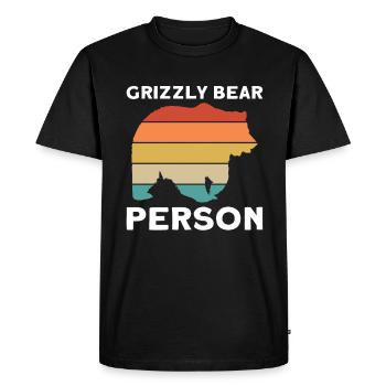 Grizzly Bear Person Brown Bear - Men's Premium Organic T-Shirt - black - Front - Nico (187cm)