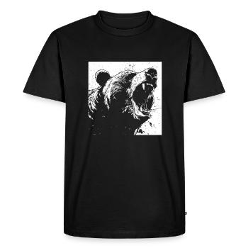 Grizzly Ours brun Ours brun - T-shirt Premium bio Homme - noir - Devant - Nico (187cm)