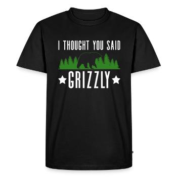 Grizzly Ours brun Ours brun - T-shirt Premium bio Homme - noir - Devant - Nico (187cm)