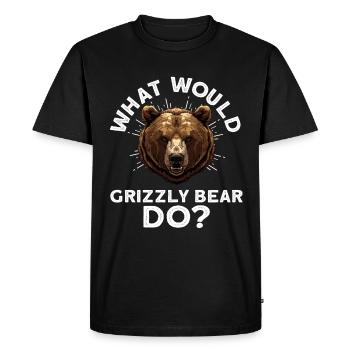 Grizzly Ours brun Ours brun - T-shirt Premium bio Homme - noir - Devant - Nico (187cm)