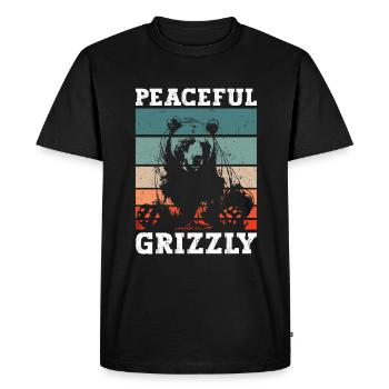 Grizzly Ours brun Ours brun - T-shirt Premium bio Homme - noir - Devant - Nico (187cm)