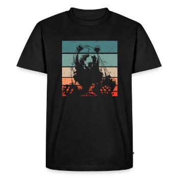 Grizzly Ours brun Ours brun - T-shirt Premium bio Homme - noir - Devant - Nico (187cm)