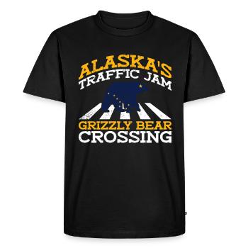 Grizzly Bear Alaska Brown Bear Bear - Men's Premium Organic T-Shirt - black - Front - Nico (187cm)