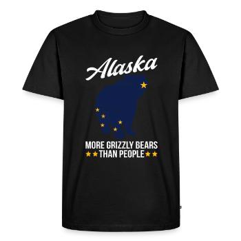 Grizzly Bear Ours brun d’Alaska - T-shirt Premium bio Homme - noir - Devant - Nico (187cm)