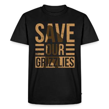 Grizzly Bear Animal Rights Brown Bear - Men's Premium Organic T-Shirt - black - Front - Nico (187cm)