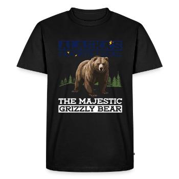 Grizzly Bear Ours brun d’Alaska - T-shirt Premium bio Homme - noir - Devant - Nico (187cm)