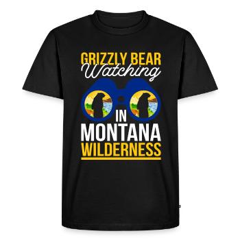 Grizzly Bear Montana Brown Bear Bear - Men's Premium Organic T-Shirt - black - Front - Nico (187cm)