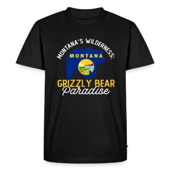 Grizzly Bear Montana Brown Bear Bear - Men's Premium Organic T-Shirt - black - Front - Nico (187cm)