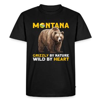 Grizzly Bear Montana Brown Bear Bear - Men's Premium Organic T-Shirt - black - Front - Nico (187cm)