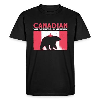 Grizzli Ours brun du Canada - T-shirt Premium bio Homme - noir - Devant - Nico (187cm)