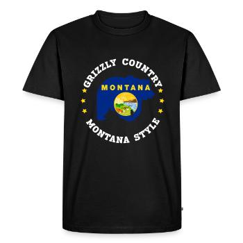 Grizzly Bear Montana Brown Bear Bear - Men's Premium Organic T-Shirt - black - Front - Nico (187cm)