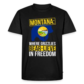 Grizzly Bear Montana Brown Bear Bear - Men's Premium Organic T-Shirt - black - Front - Nico (187cm)