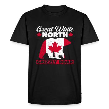 Grizzli Ours brun du Canada - T-shirt Premium bio Homme - noir - Devant - Nico (187cm)