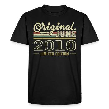 June 2010 Birthday June 2010 - Born in June 2010 - Men's Premium Organic T-Shirt - black - Front - Nico (187cm)