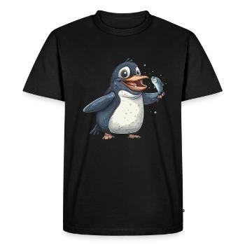 Pingouin Kawaii Pingouin mignon - T-shirt Premium bio Homme - noir - Devant - Nico (187cm)