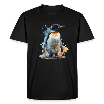 Penguin Kawaii Penguin Cute - Men's Premium Organic T-Shirt - black - Front - Nico (187cm)