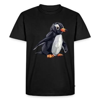 Origami Pingouin Kawaii Pingouin Mignon - T-shirt Premium bio Homme - noir - Devant - Nico (187cm)