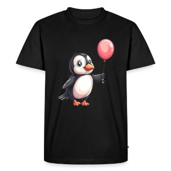 Ballon Pingouin Kawaii Pingouin Mignon - T-shirt Premium bio Homme - noir - Devant - Nico (187cm)