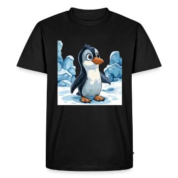 Penguin Kawaii Penguin Cute - Men's Premium Organic T-Shirt - black - Front - Nico (187cm)